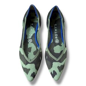 Rothy’s The Point Olive Camo Pointed Toe Slip-On Flats | Women’s Size 9